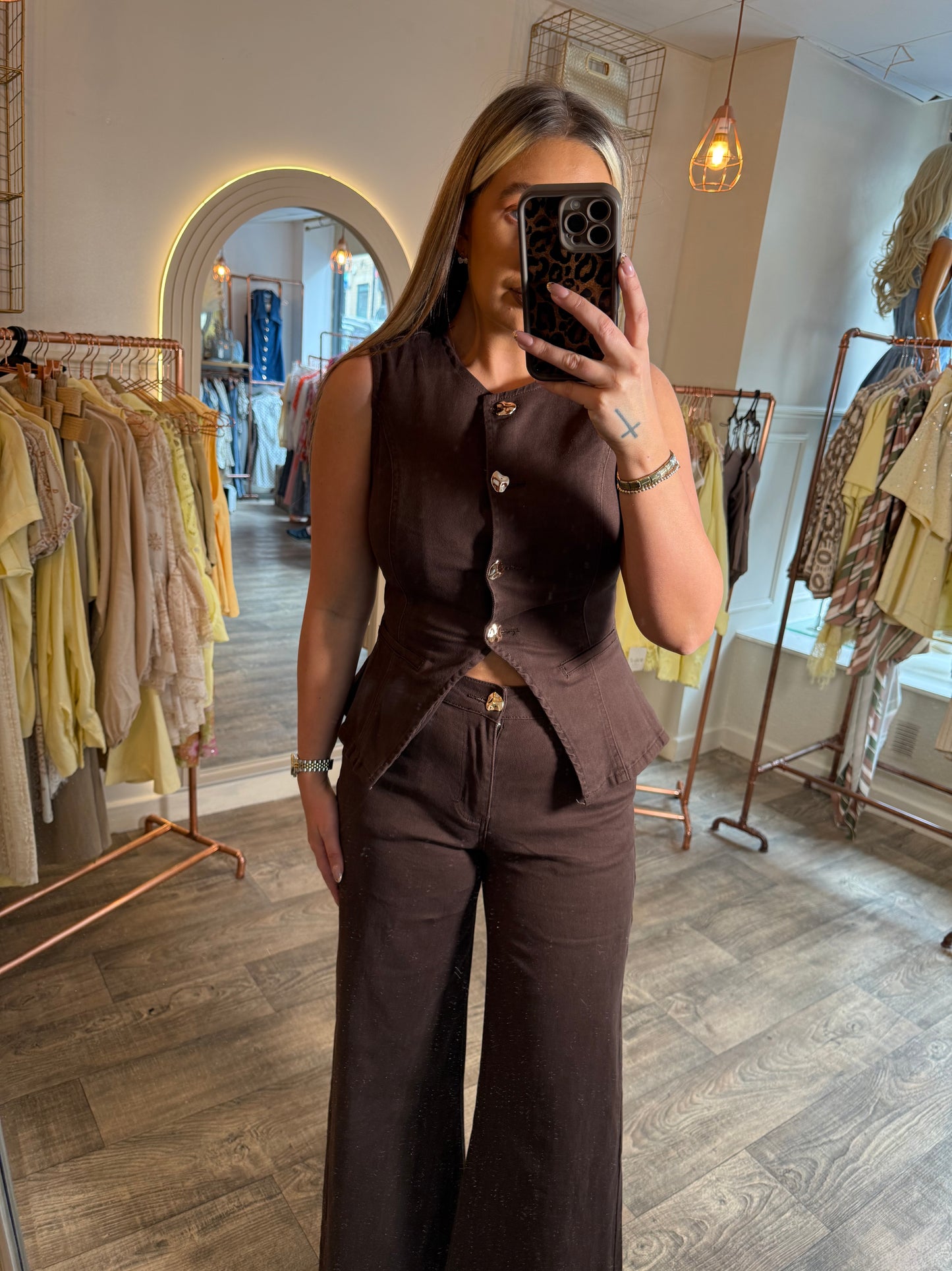 Chocolate Denim 2 Piece Set