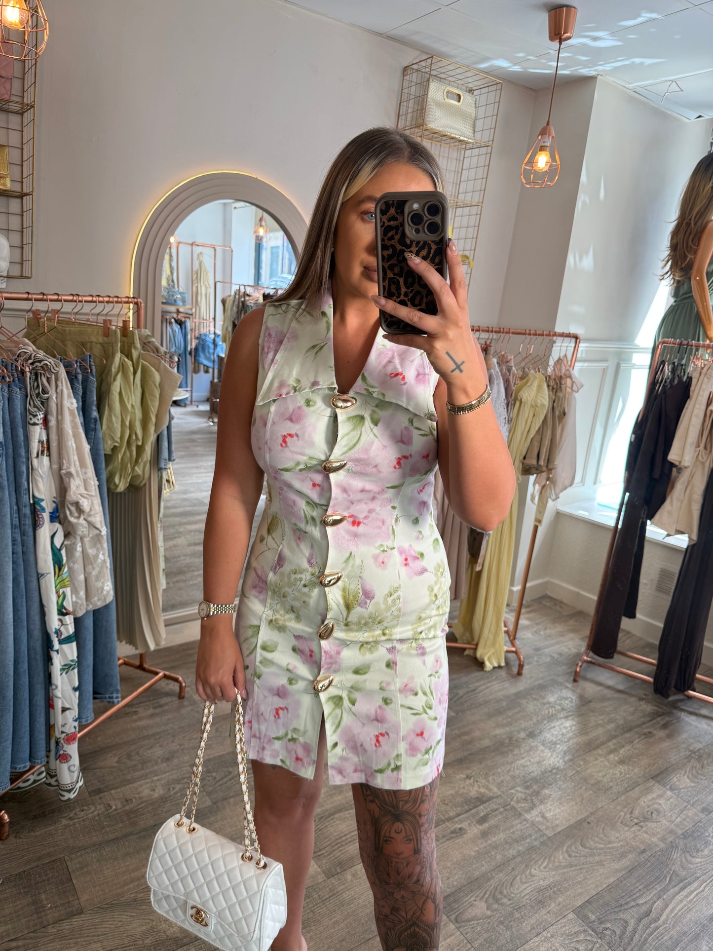 The HARLIE Floral Denim Dress