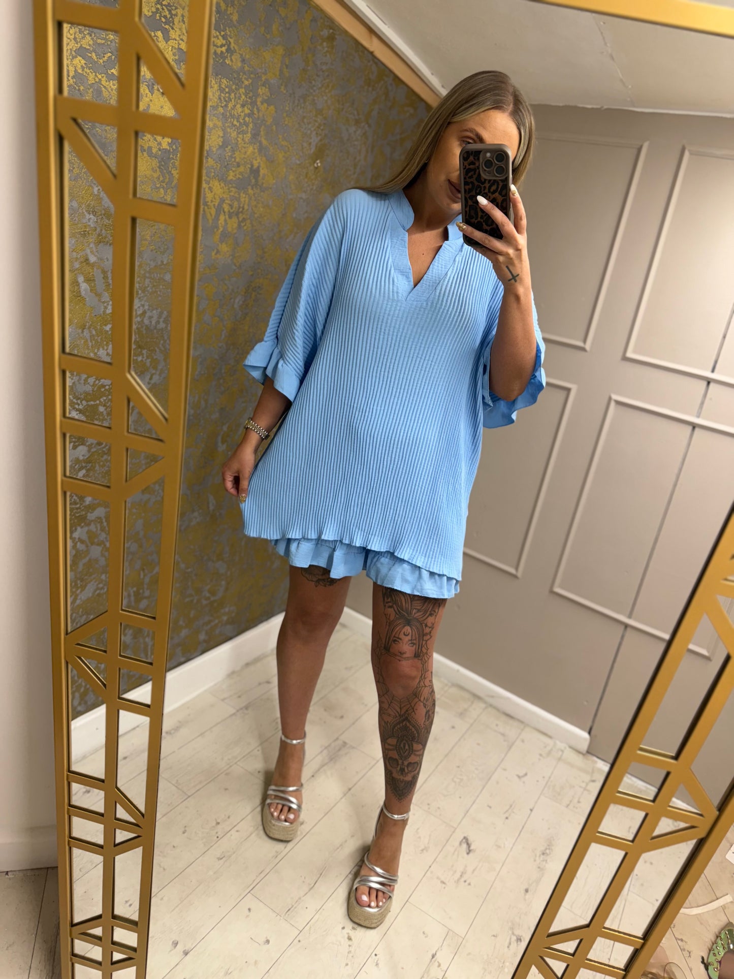 Frilly Pleat Short Set 4 Colours