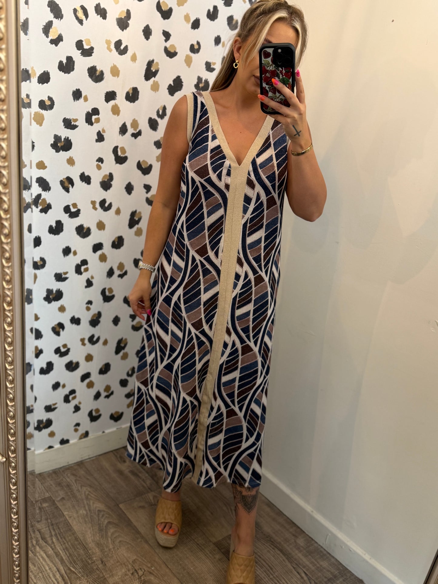 Glitter Pattern Detail Dress 2 Colours