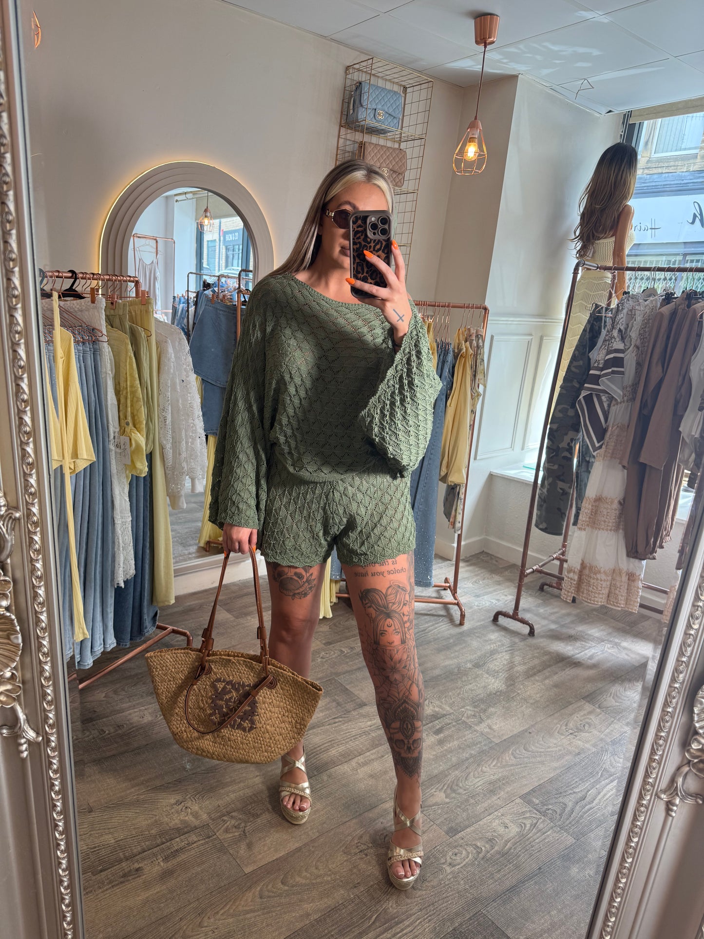 Khaki Crochet Set