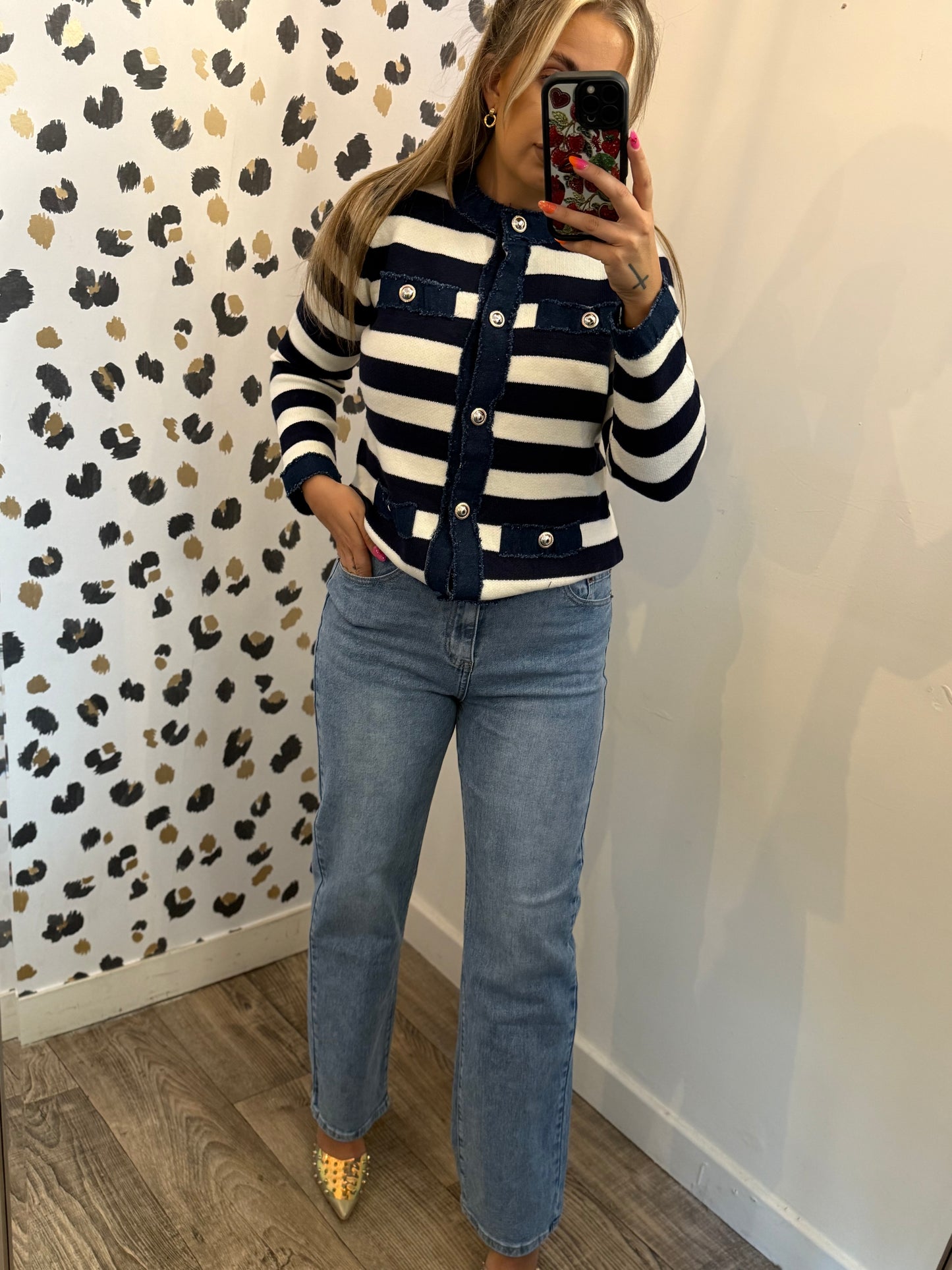 Stripes & Denim Cardigan