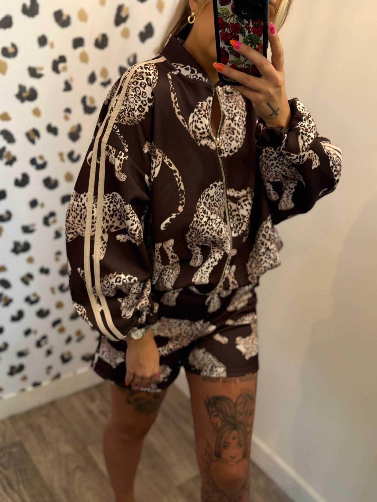 Brown & Leopard Short set