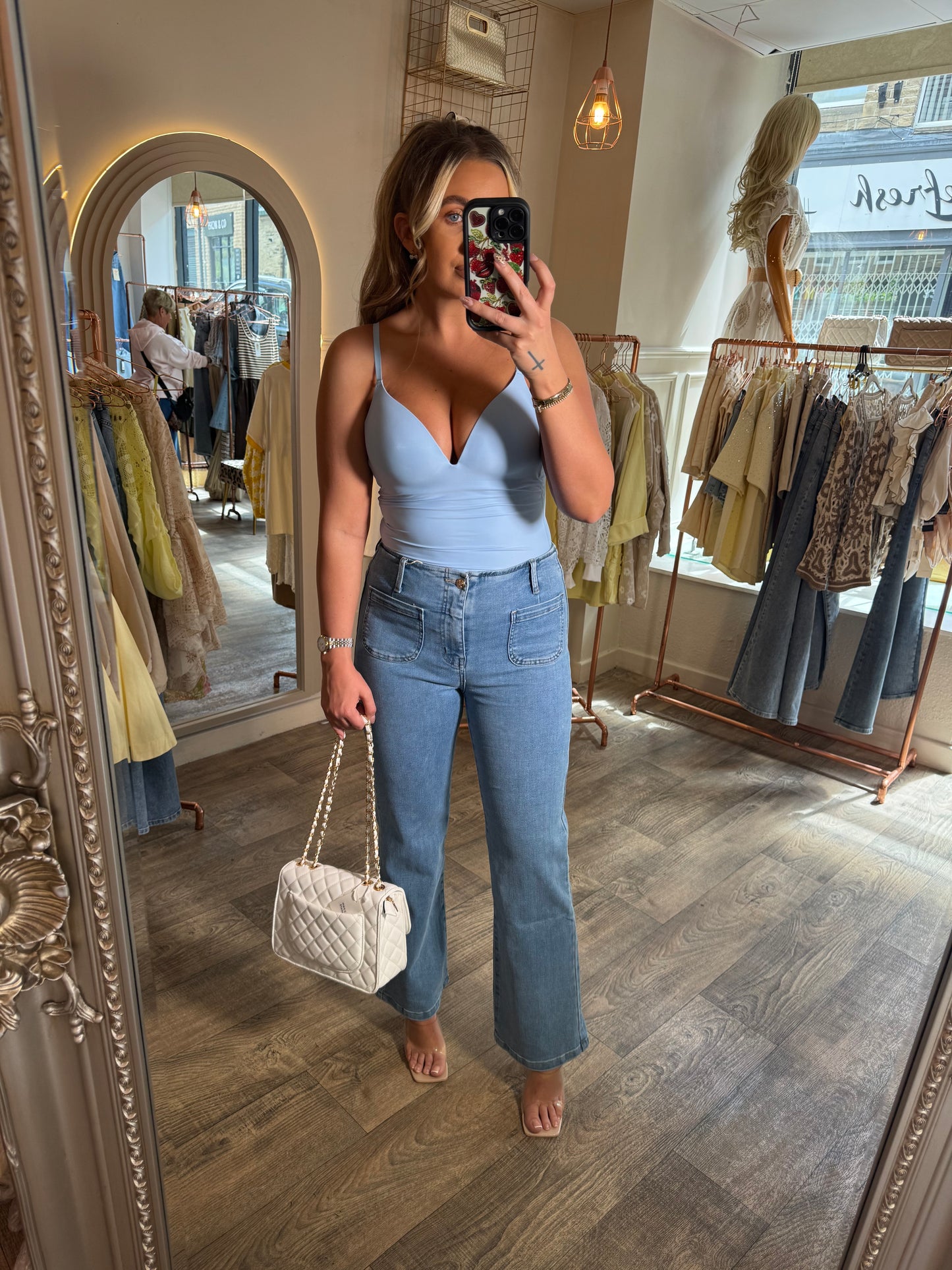 Blue SKIMS Bodysuit