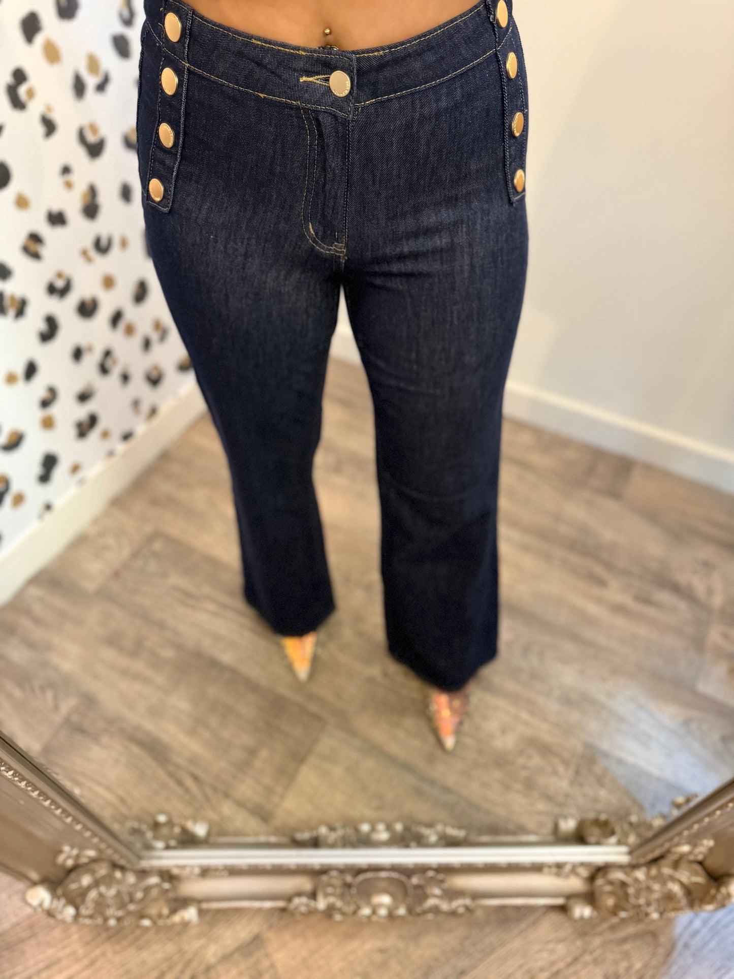 Gold Button up Jeans