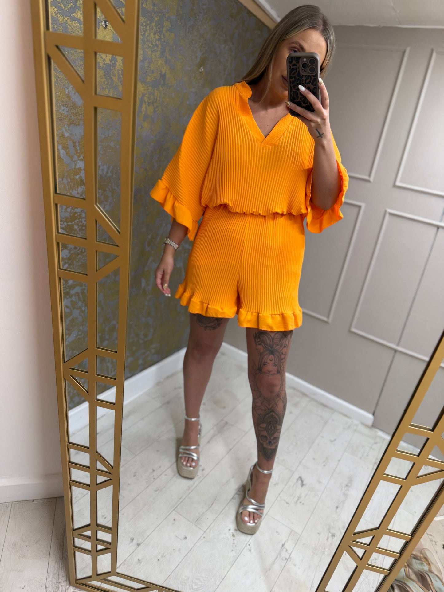 Frilly Pleat Short Set 4 Colours