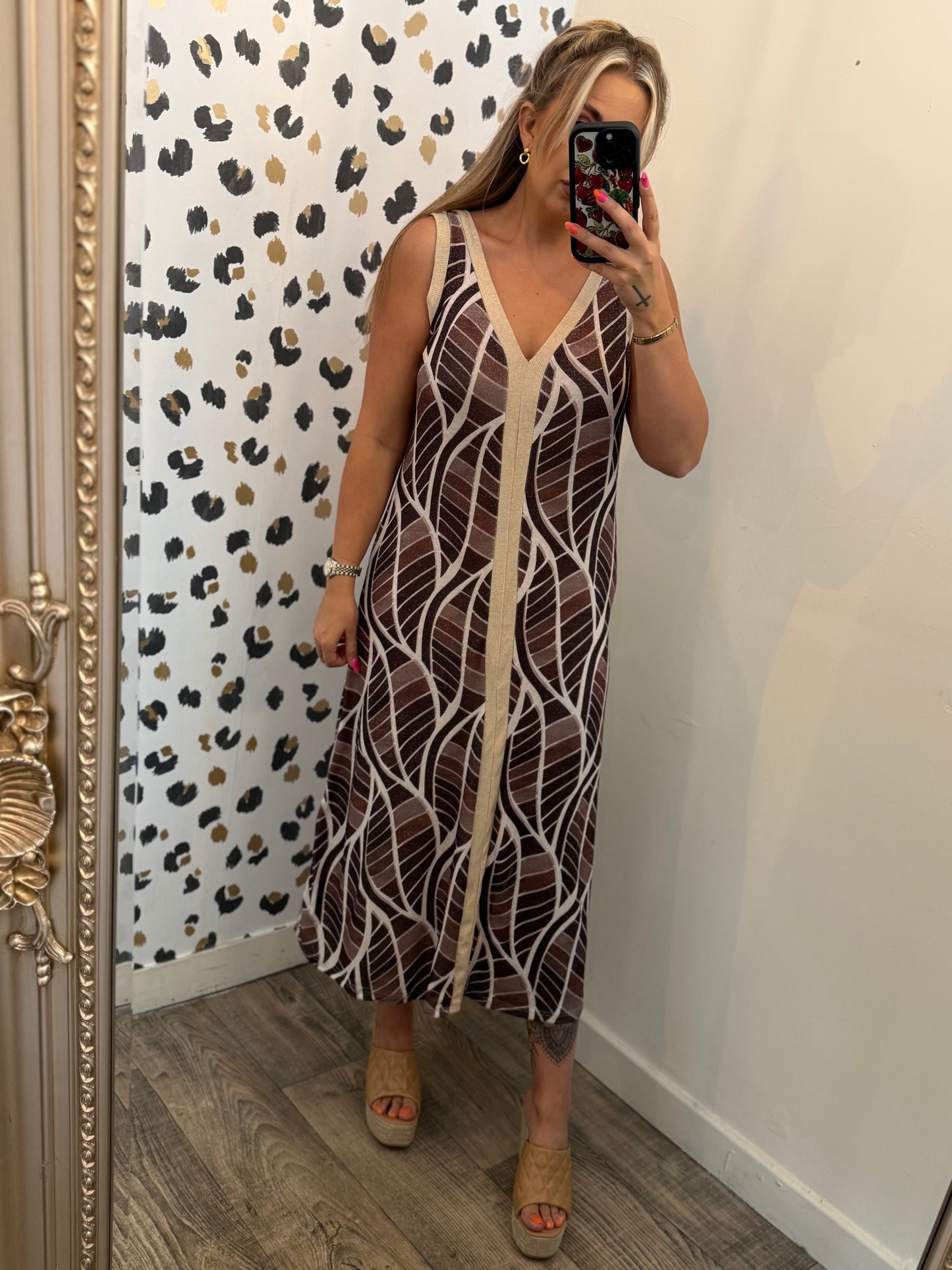 Glitter Pattern Detail Dress 2 Colours
