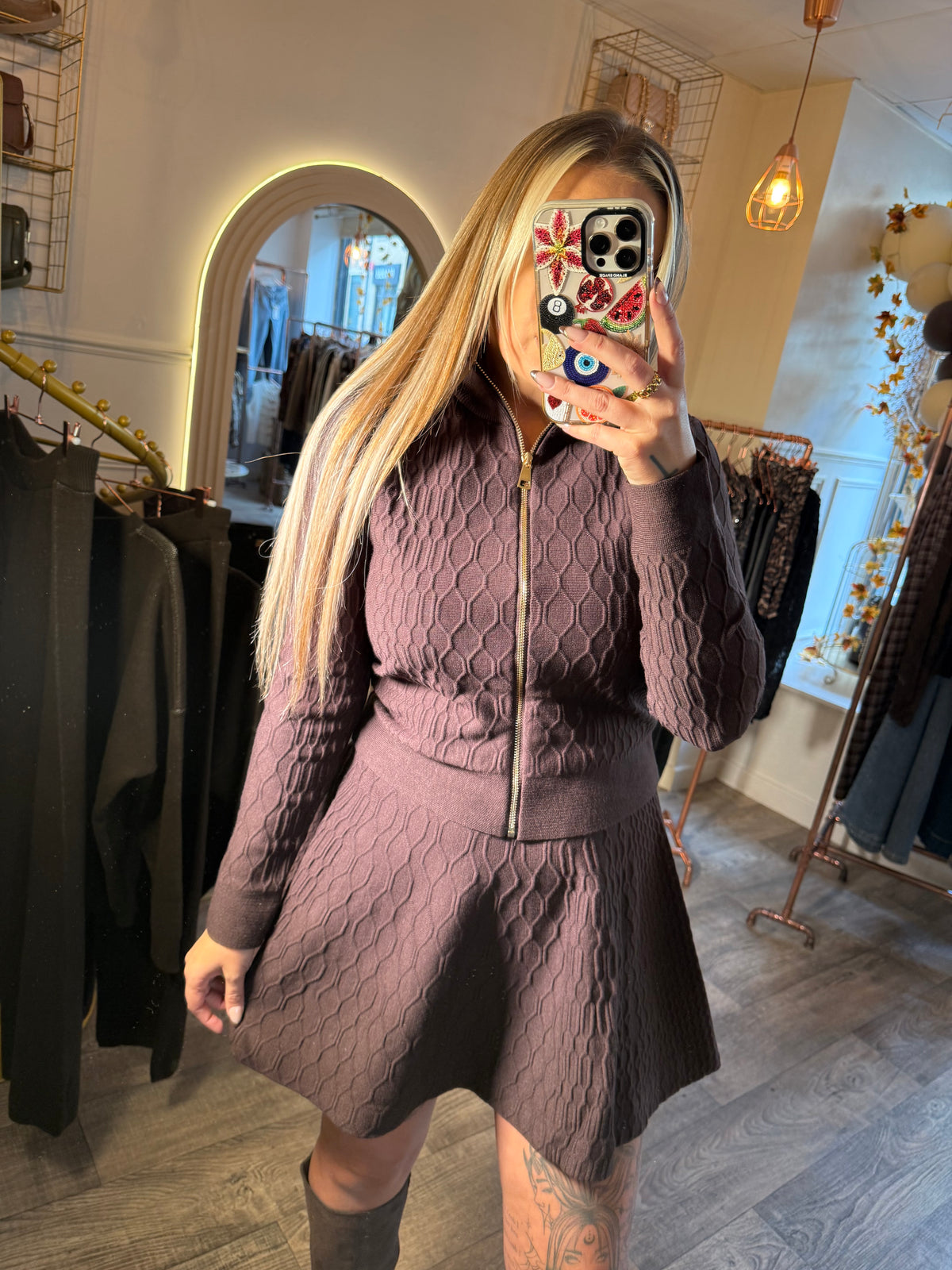 Knitted Set in Chocolate