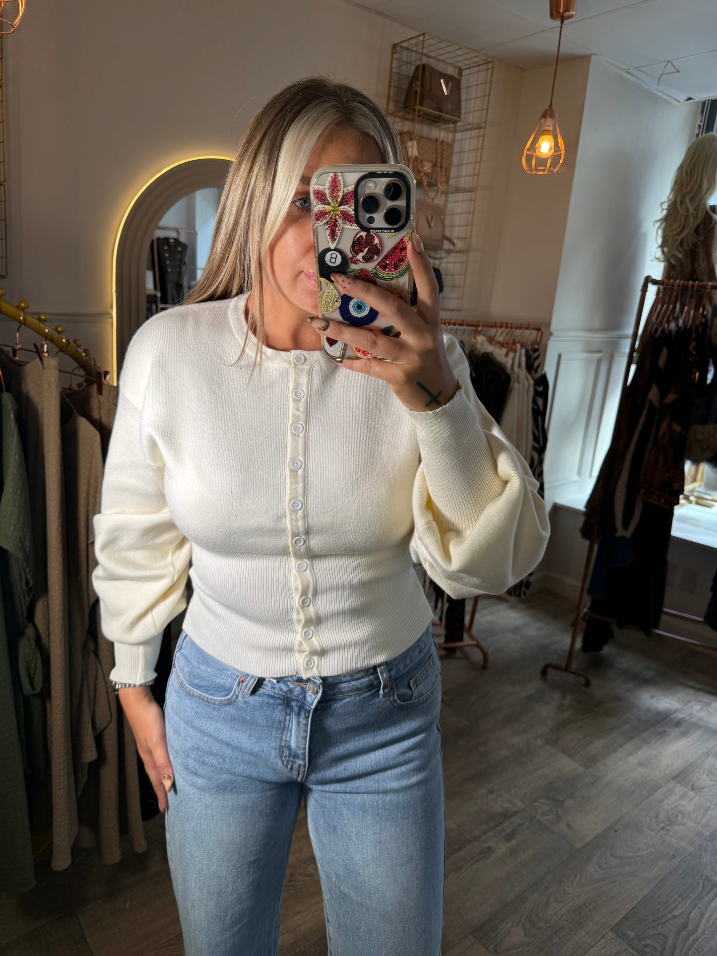Button Up Fitted Waist Top