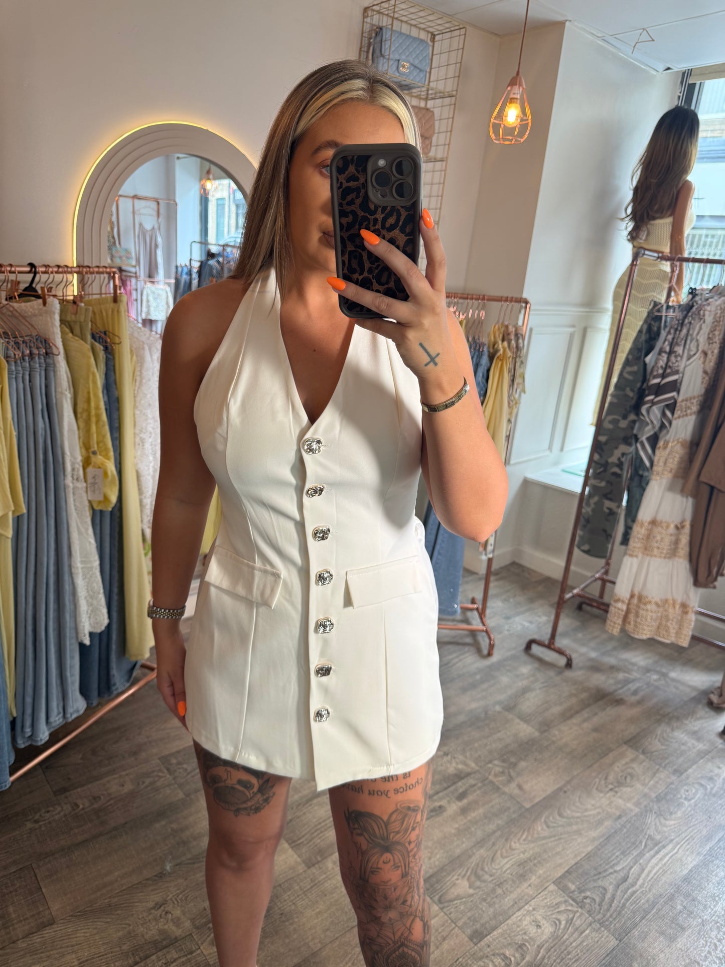 Halter Neck Button up Playsuit 2 Colours