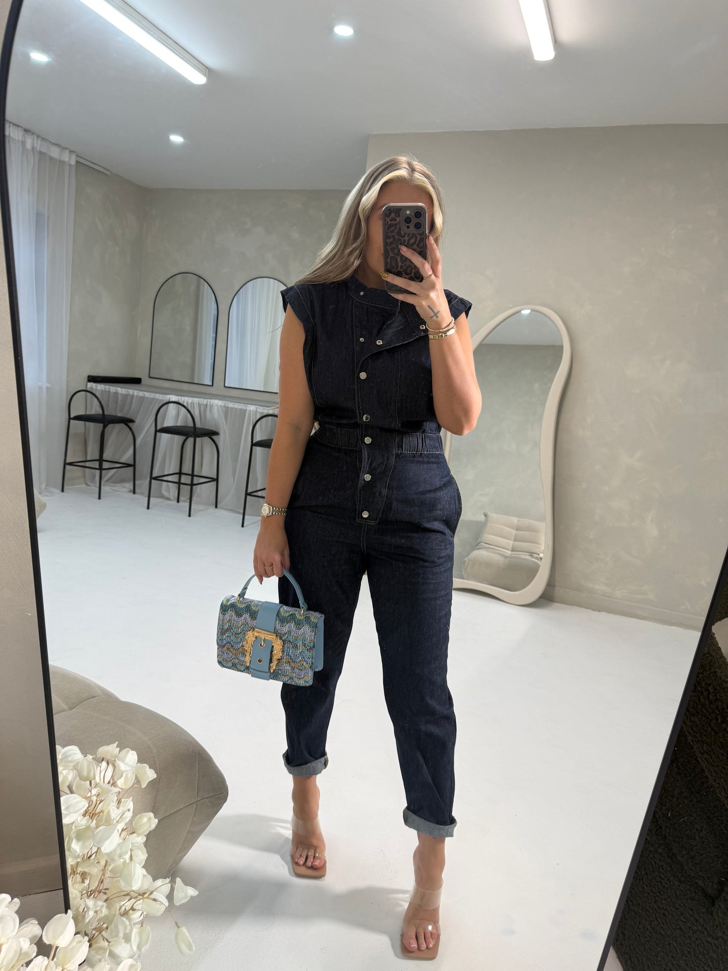 The JESSIE Denim Jumpsuit Blue
