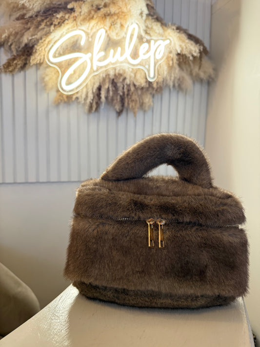 Faux Fur Bags With Crossbody Chain 5 Colours