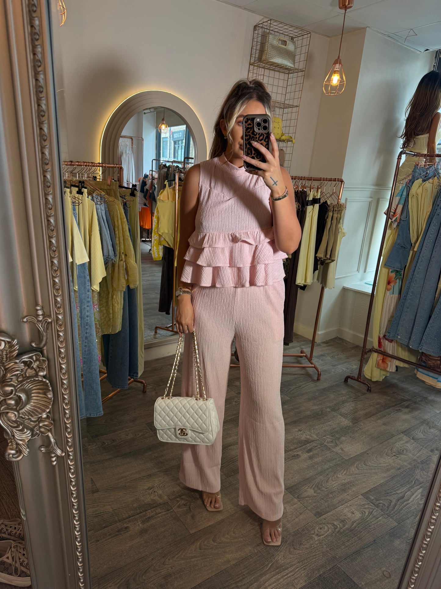 Pink Frill Pants & Top Set