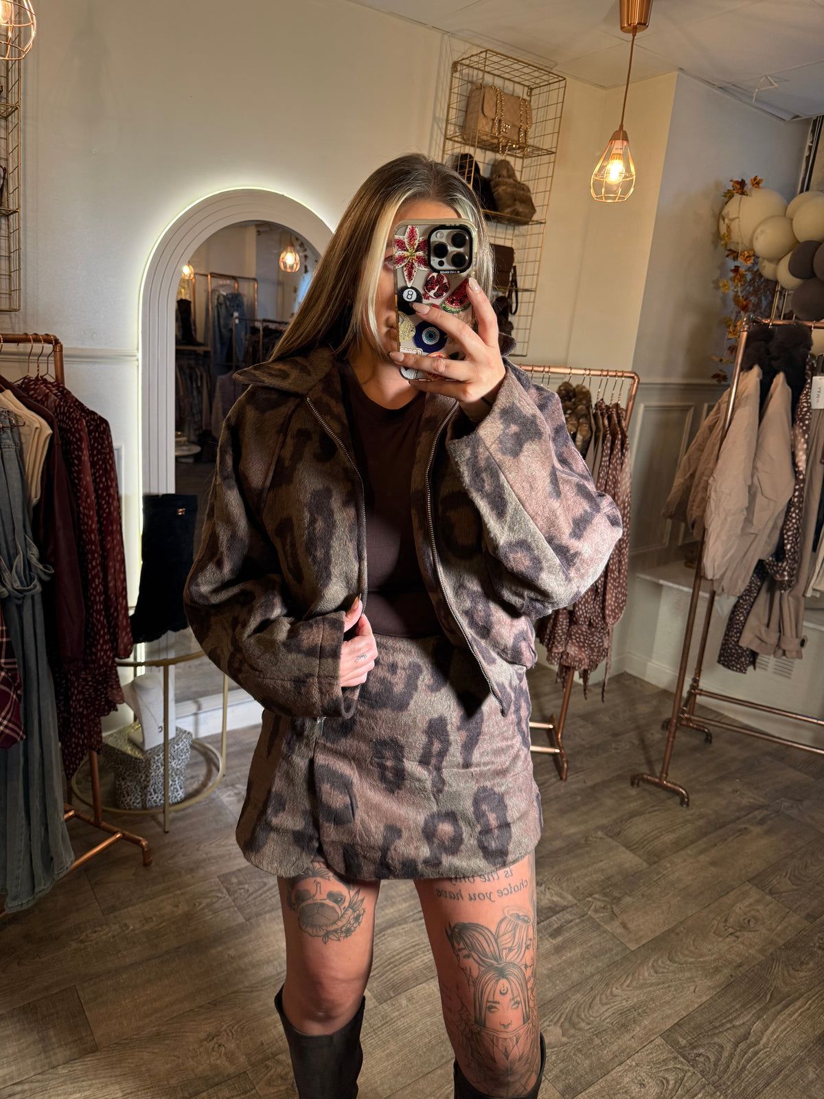 SUZIE Leopard Wool Skort
