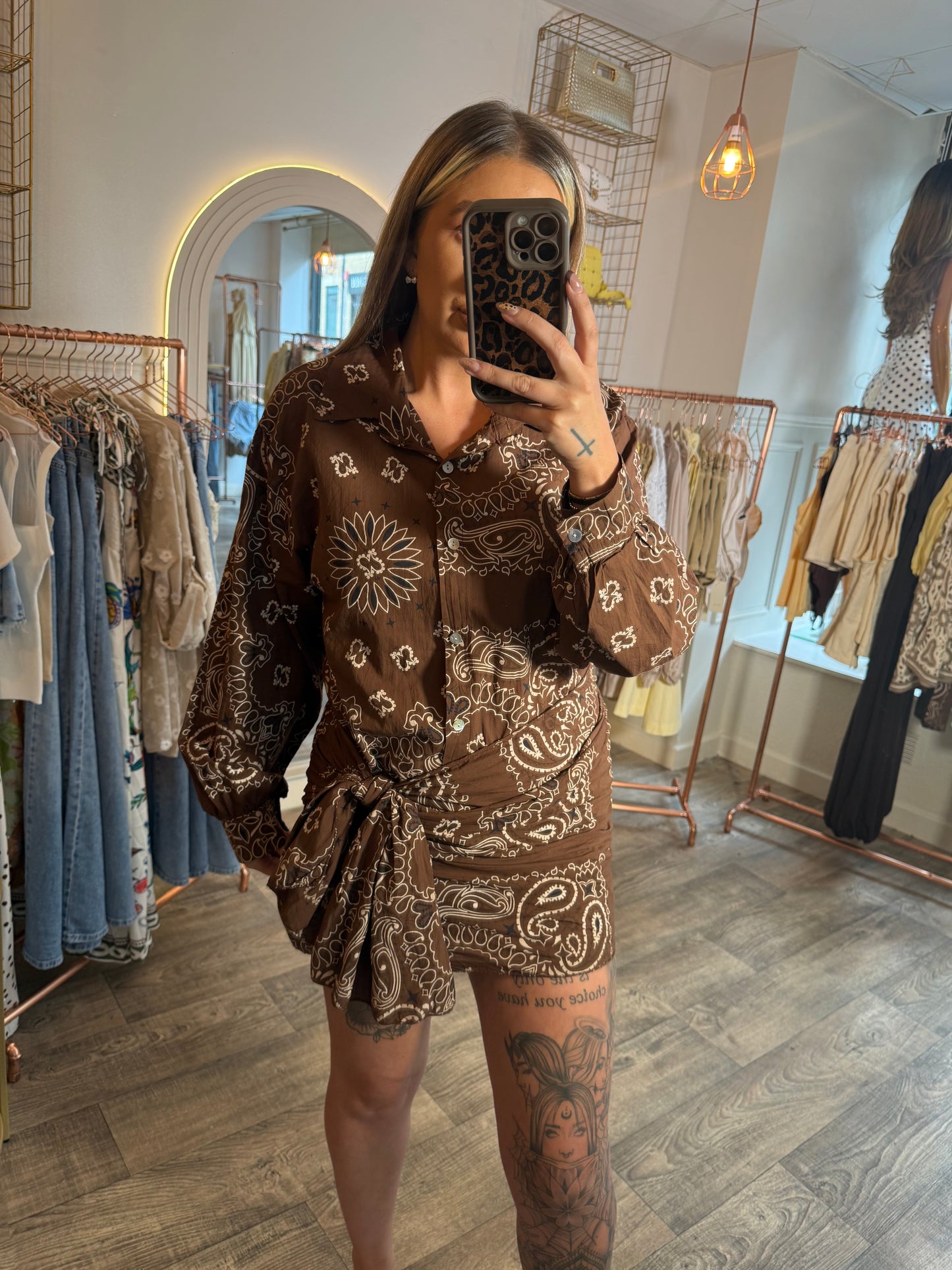 Scarf Print Wrap Skirt Set