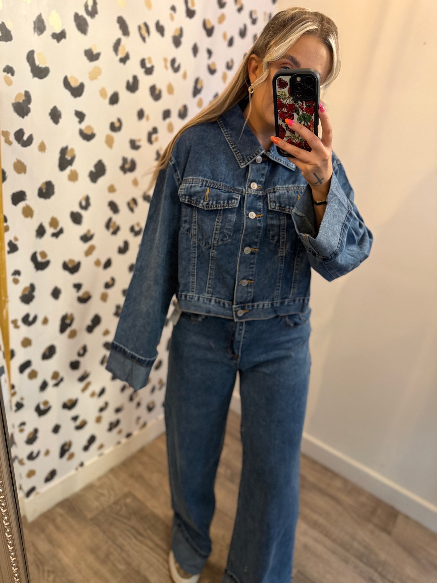 Stretch back Turn up Jeans