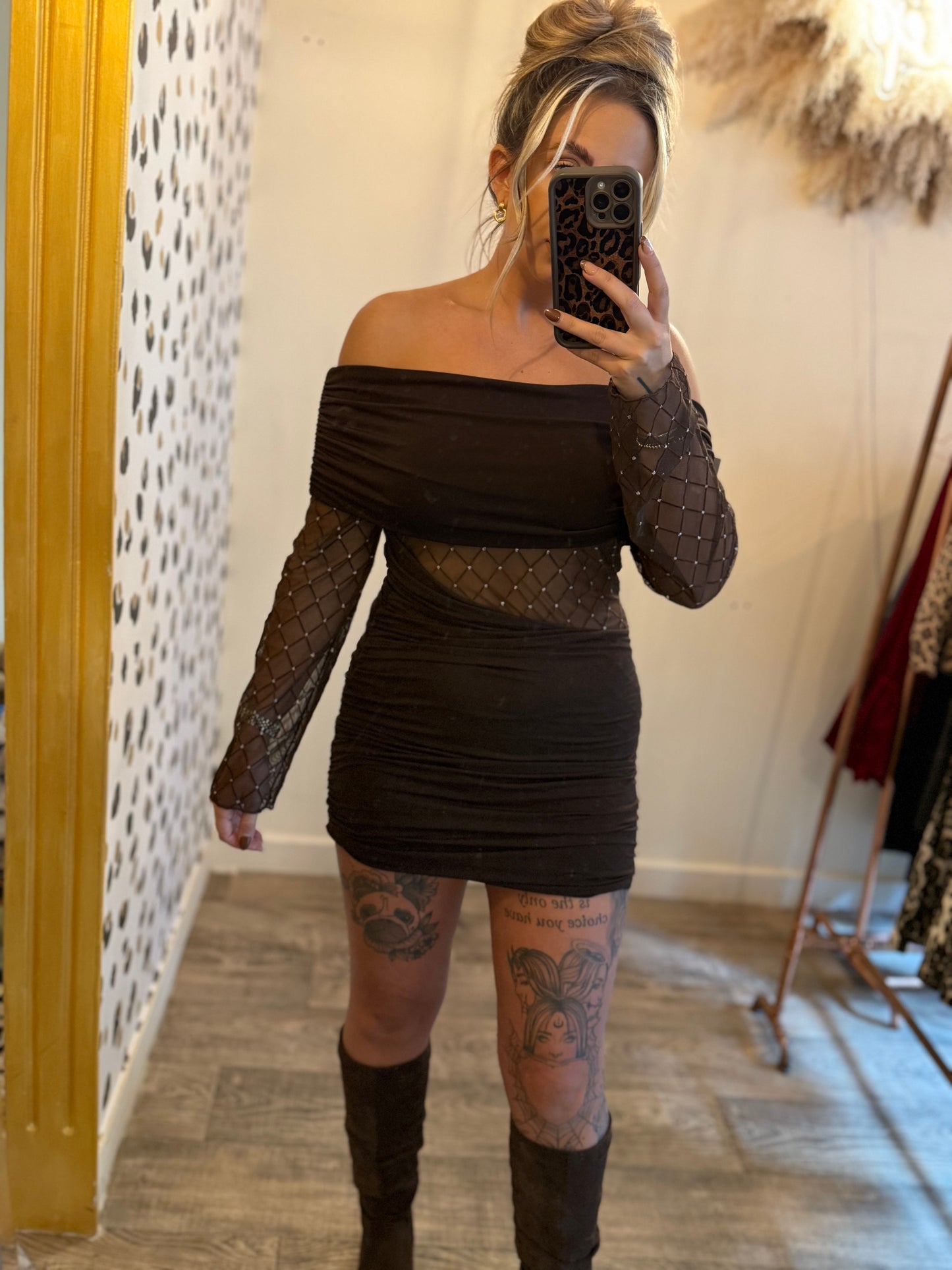 Chocolate Mesh Dress