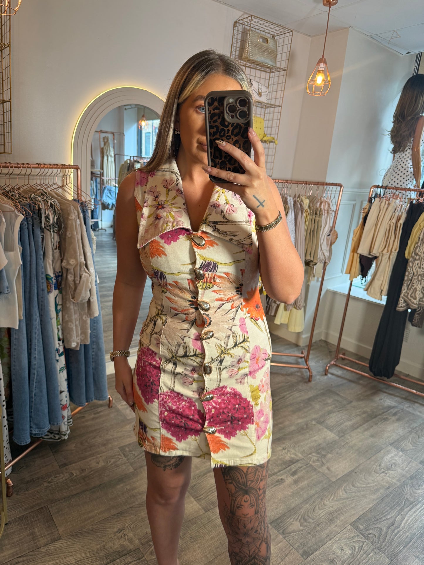 The HARLIE Floral Denim Dress