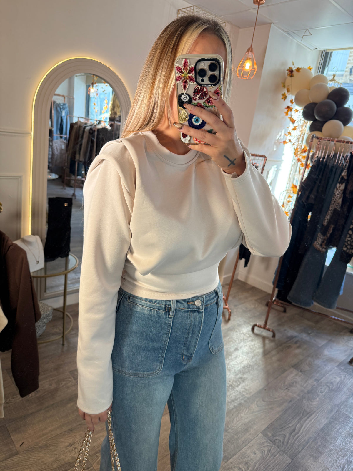 Padded Shoulder Jumper 2 Colours