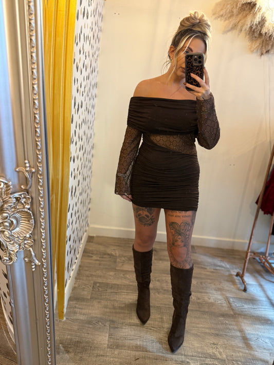 Chocolate Mesh Dress
