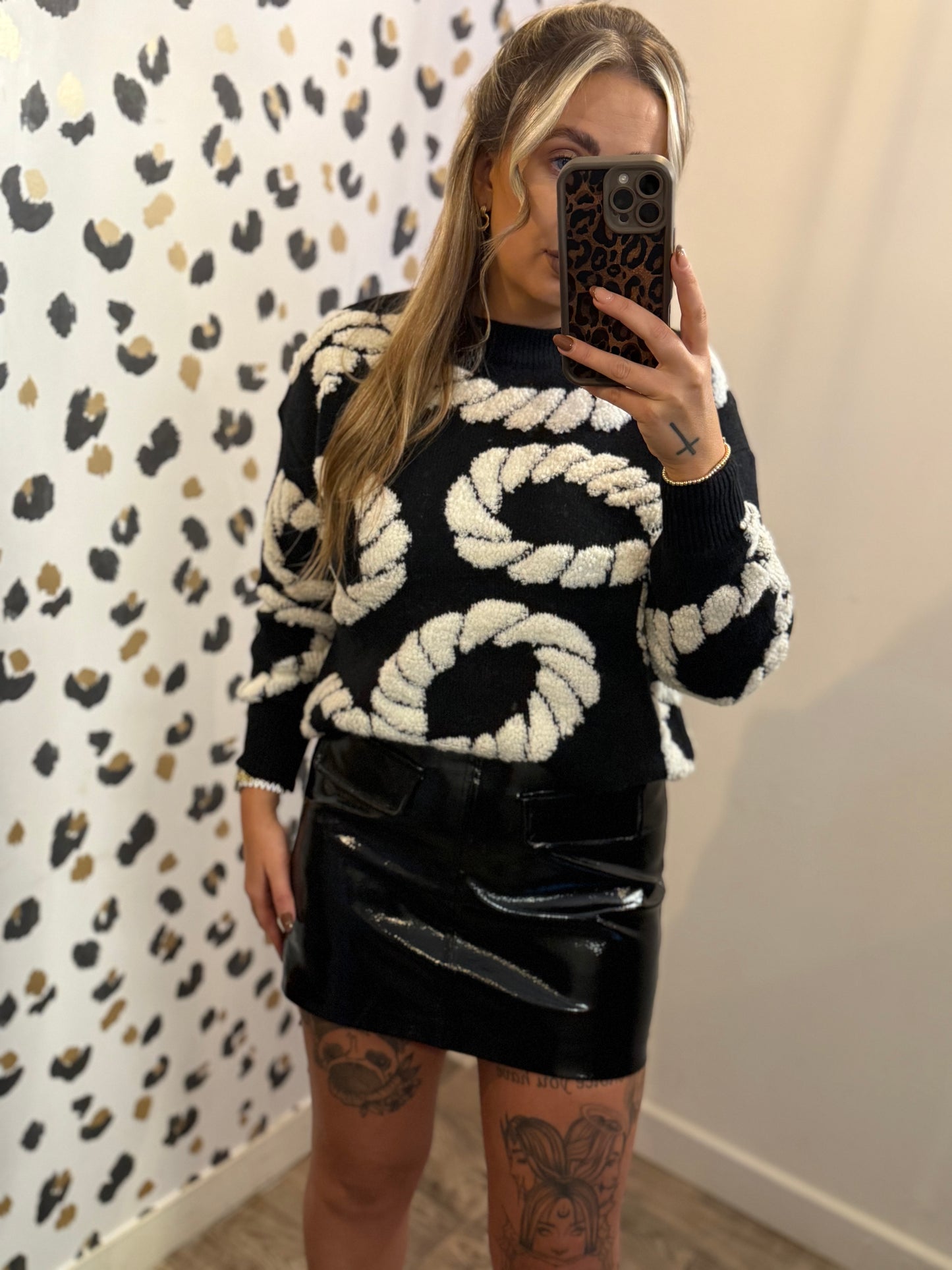 PU Black Skirt
