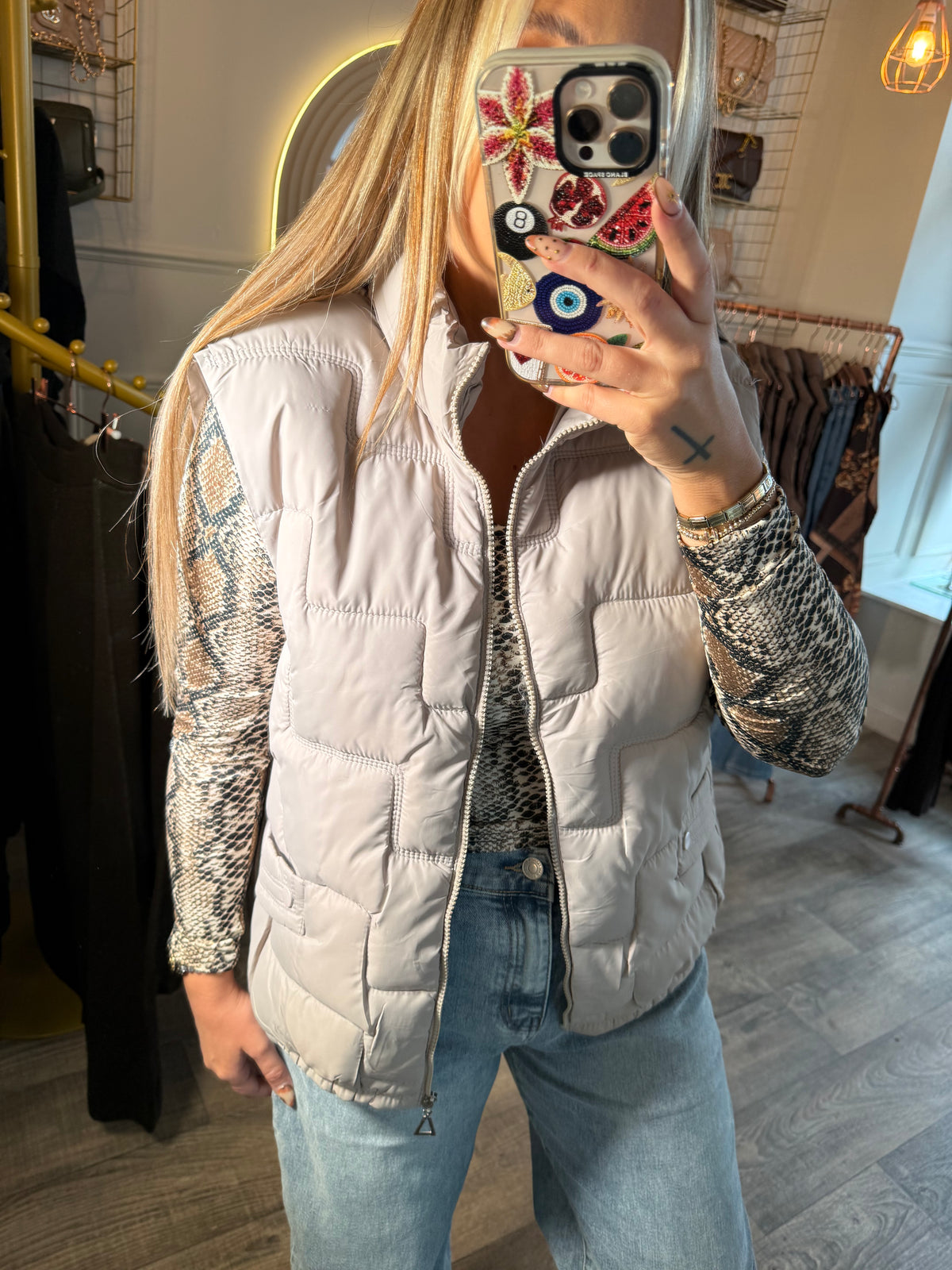 Beige Puffa Gilet