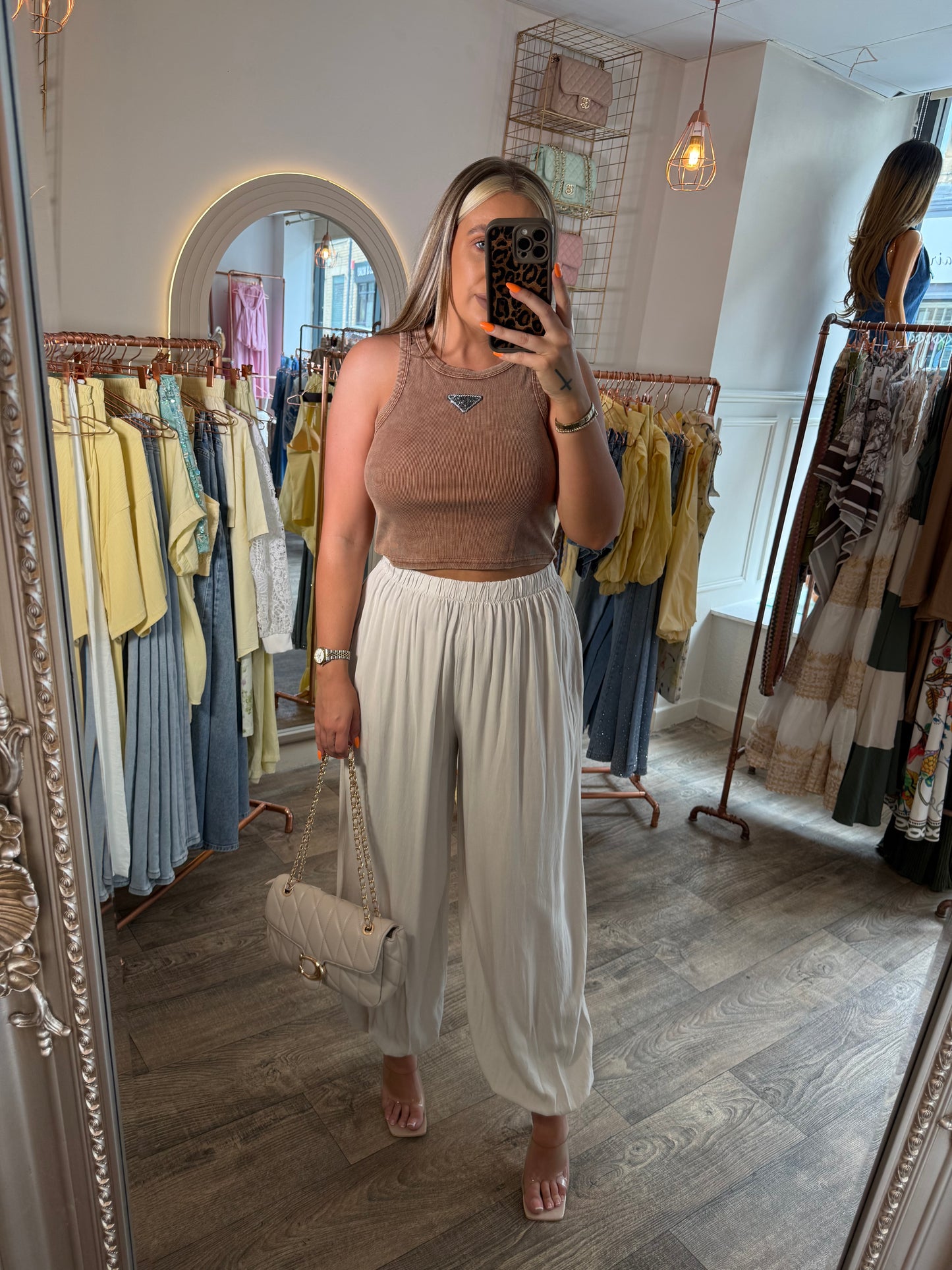Beige Baggy Pants