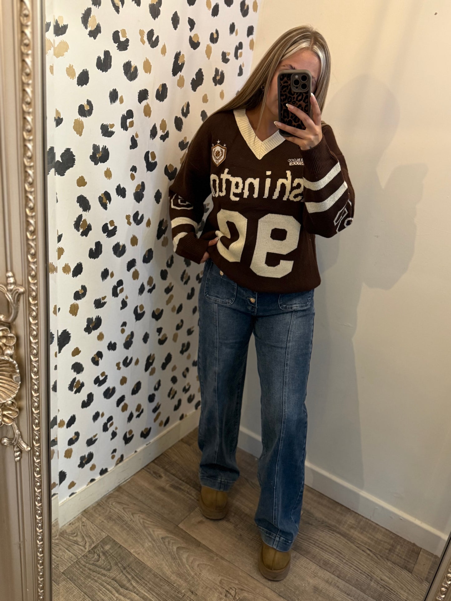Chunky Brown Football Sweater