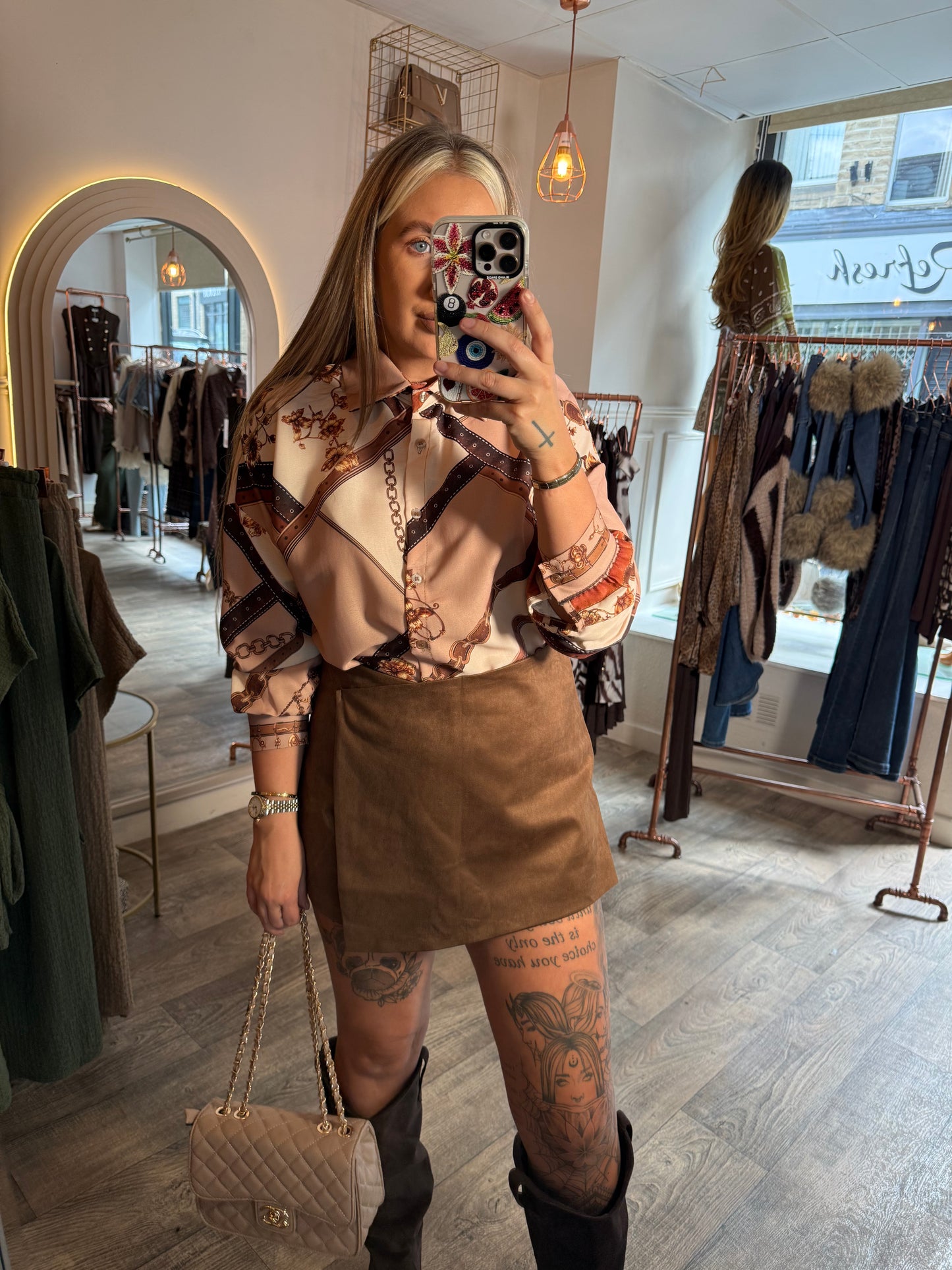 Brown Suede Skort