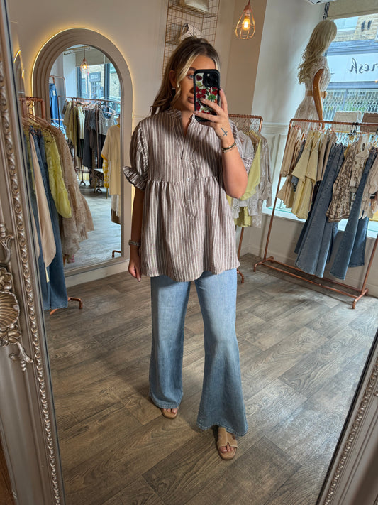 Stripe Linen Blouse