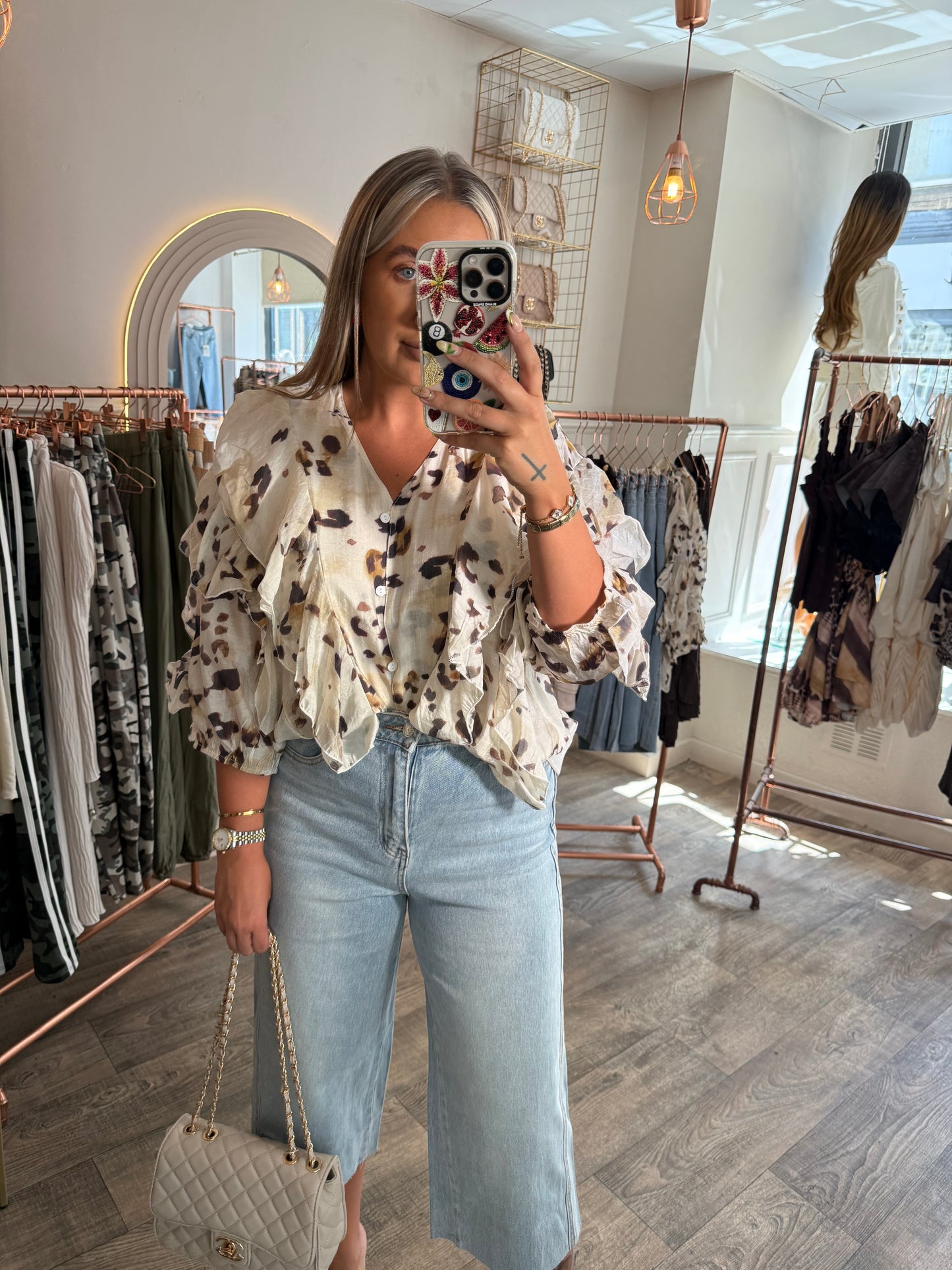 Leopard Frill Blouse