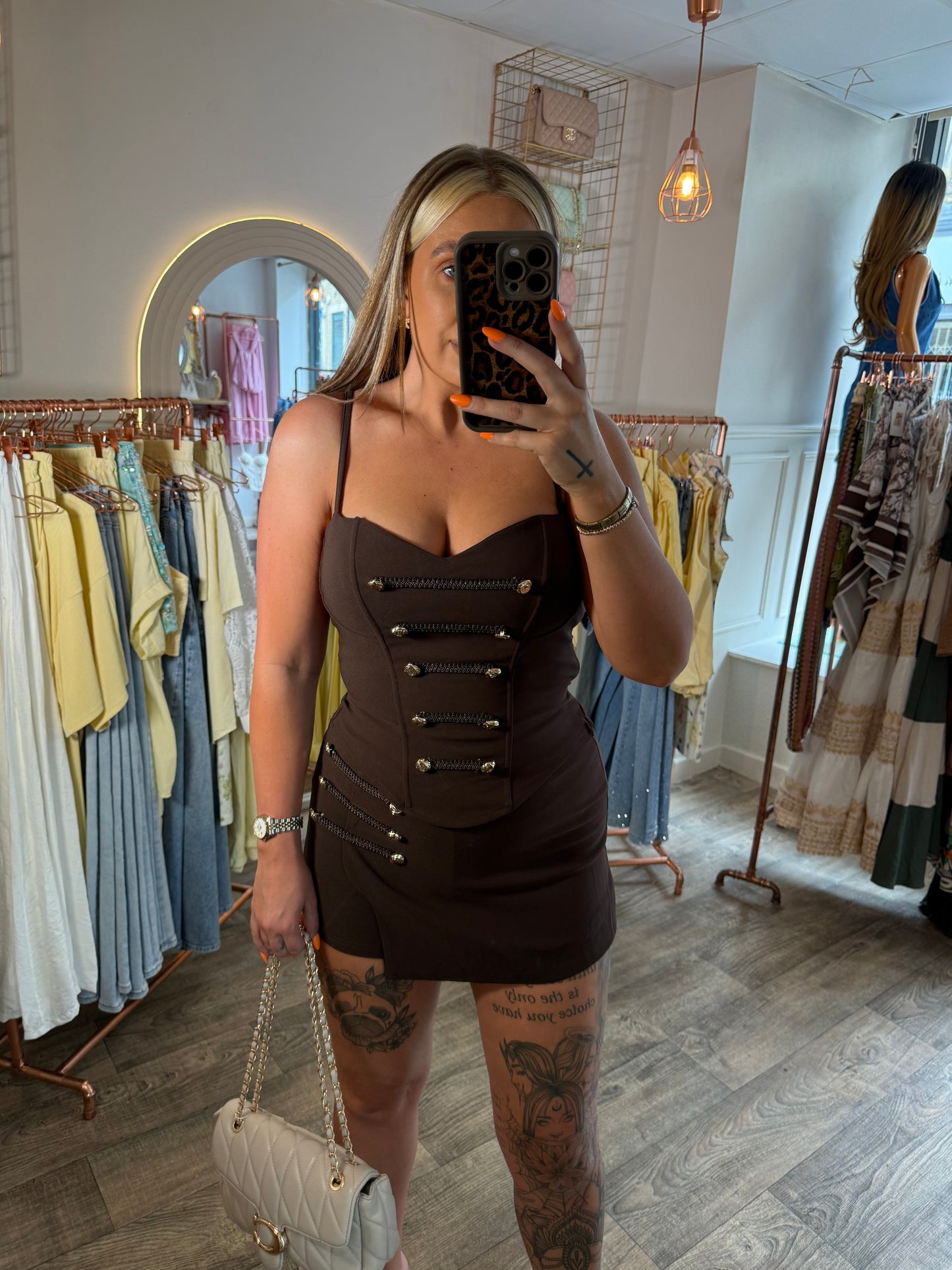 Military Chocolate Skort Set