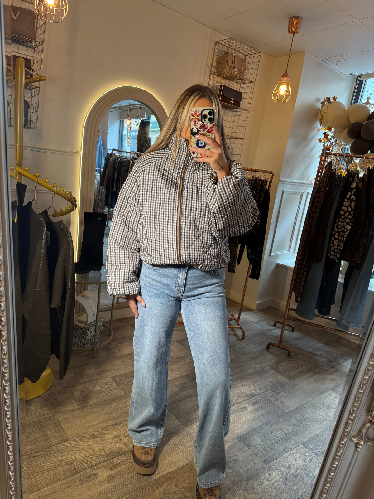 Check Puffa Coat