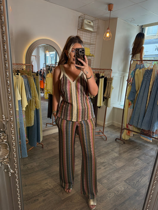 Khaki Zigzag Set