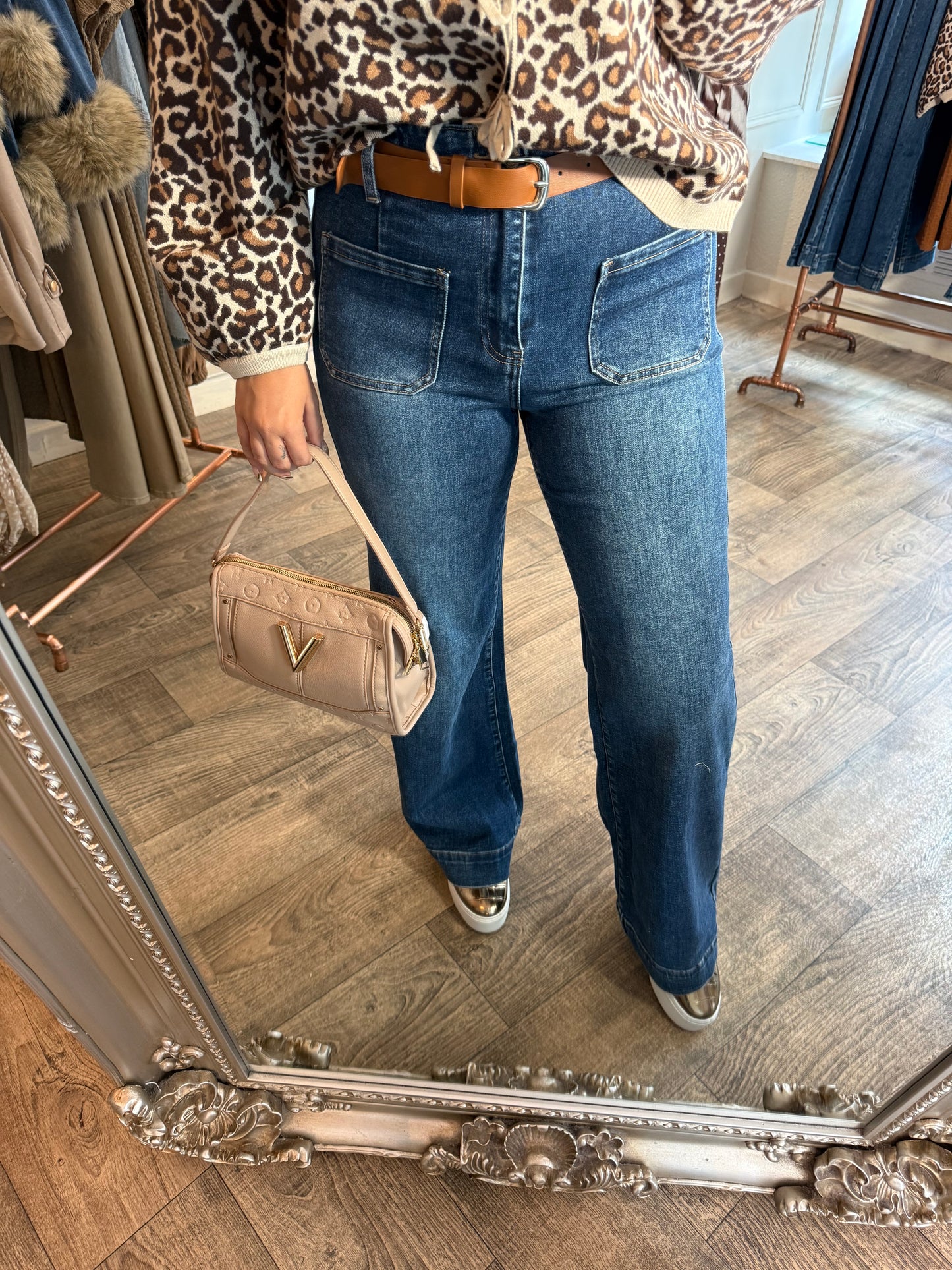 Belted Pocket Jeans