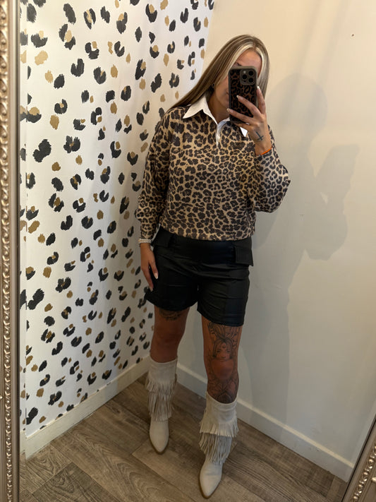 Leopard Shimmer Shirt Jumper