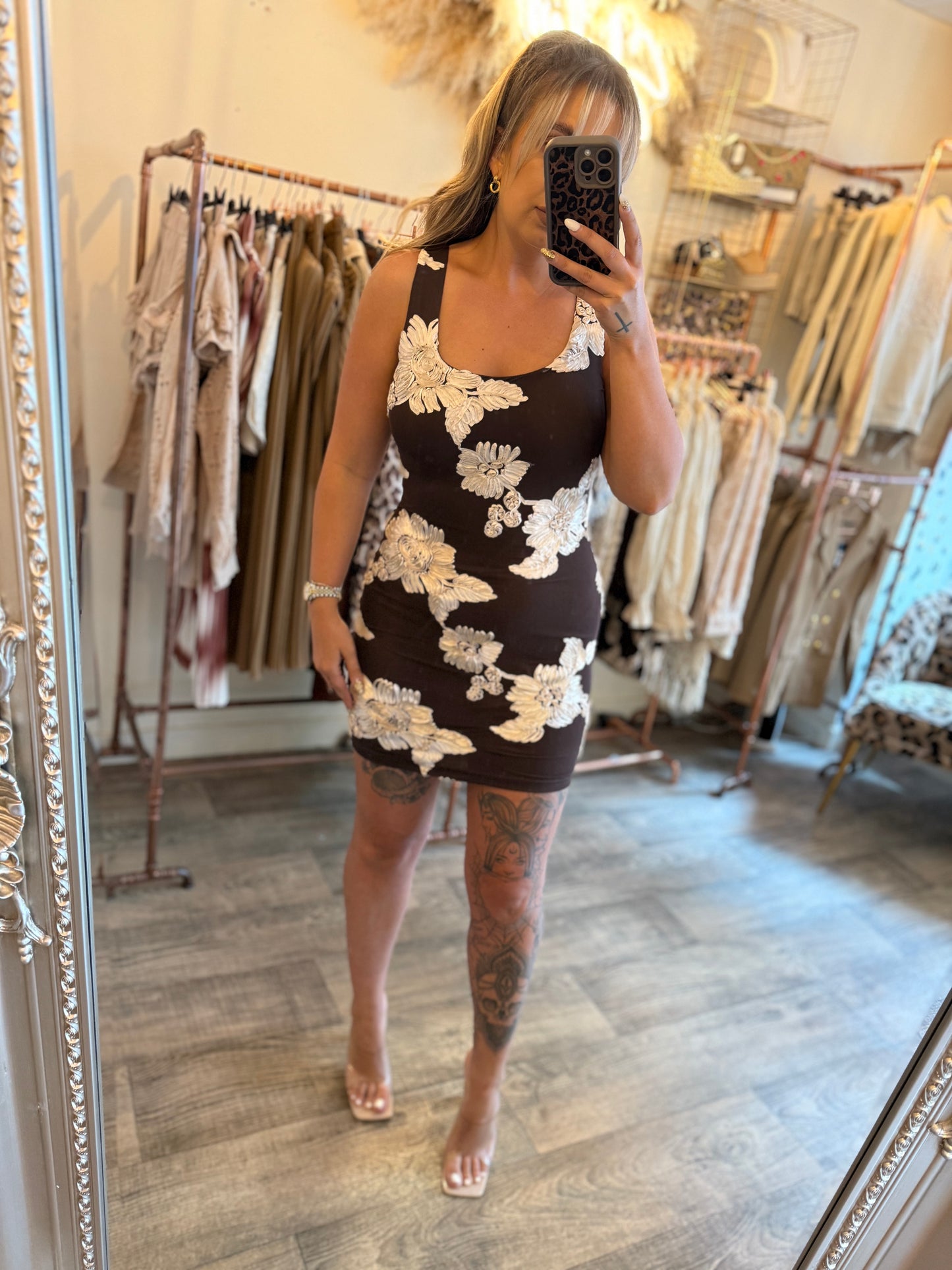 The FLORAL Dress Brown