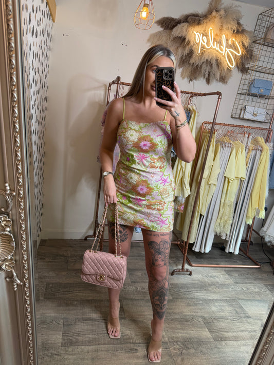 The PEONIE Sequin Floral Dress