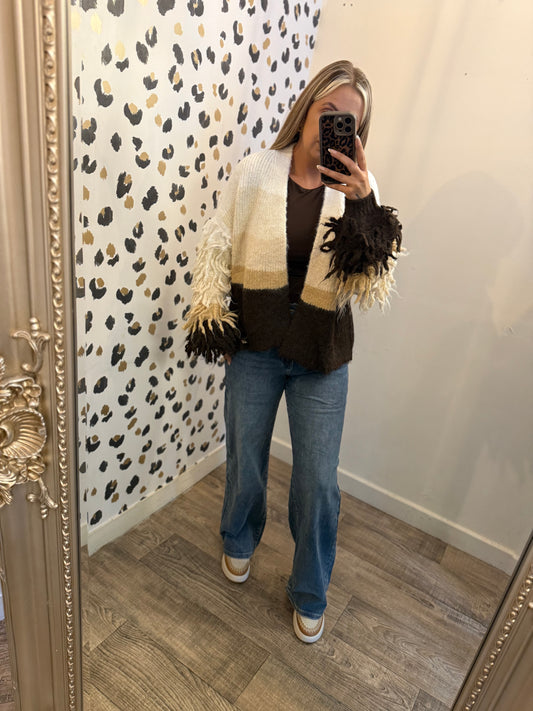 Stripe Tassel Cardigan