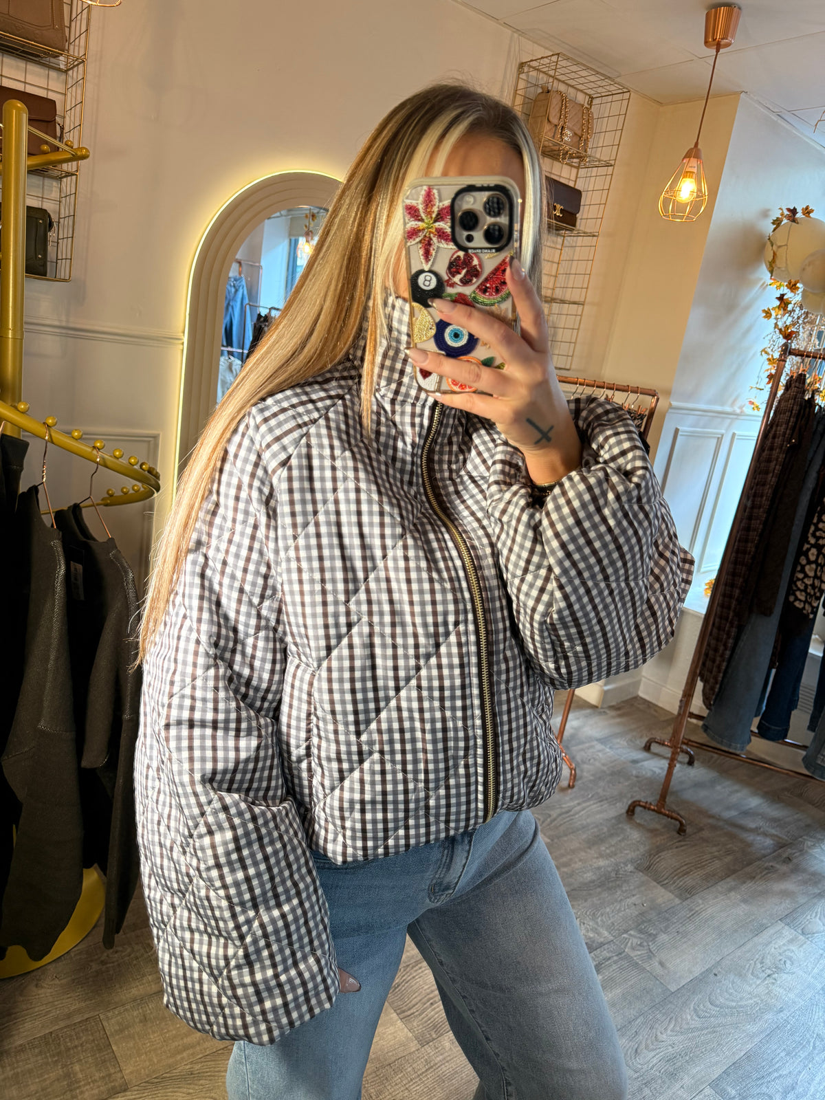 Check Puffa Coat