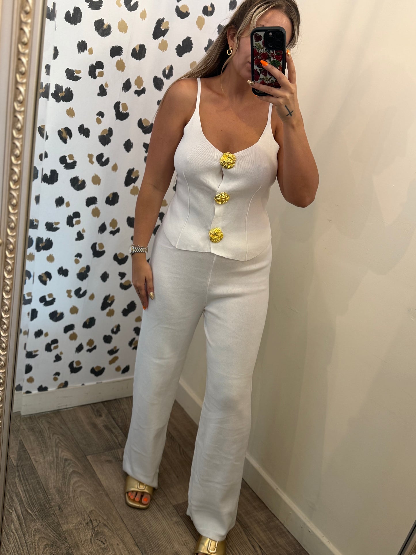 Gold Button up lounge Sets 3 colours