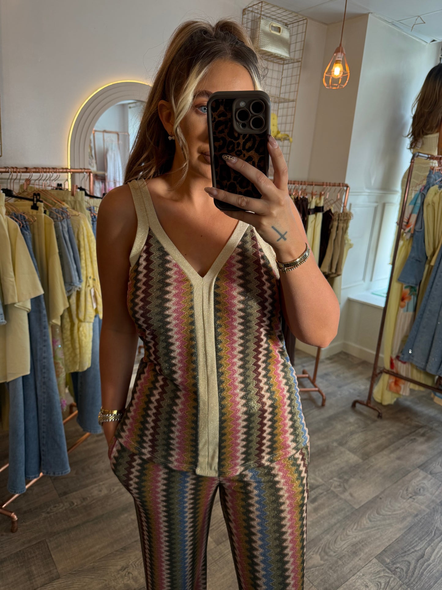 Khaki Zigzag Set