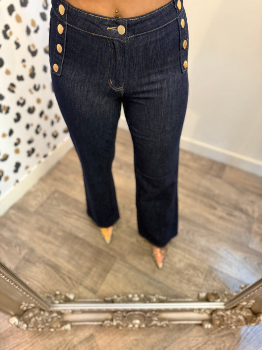 Gold Button up Jeans