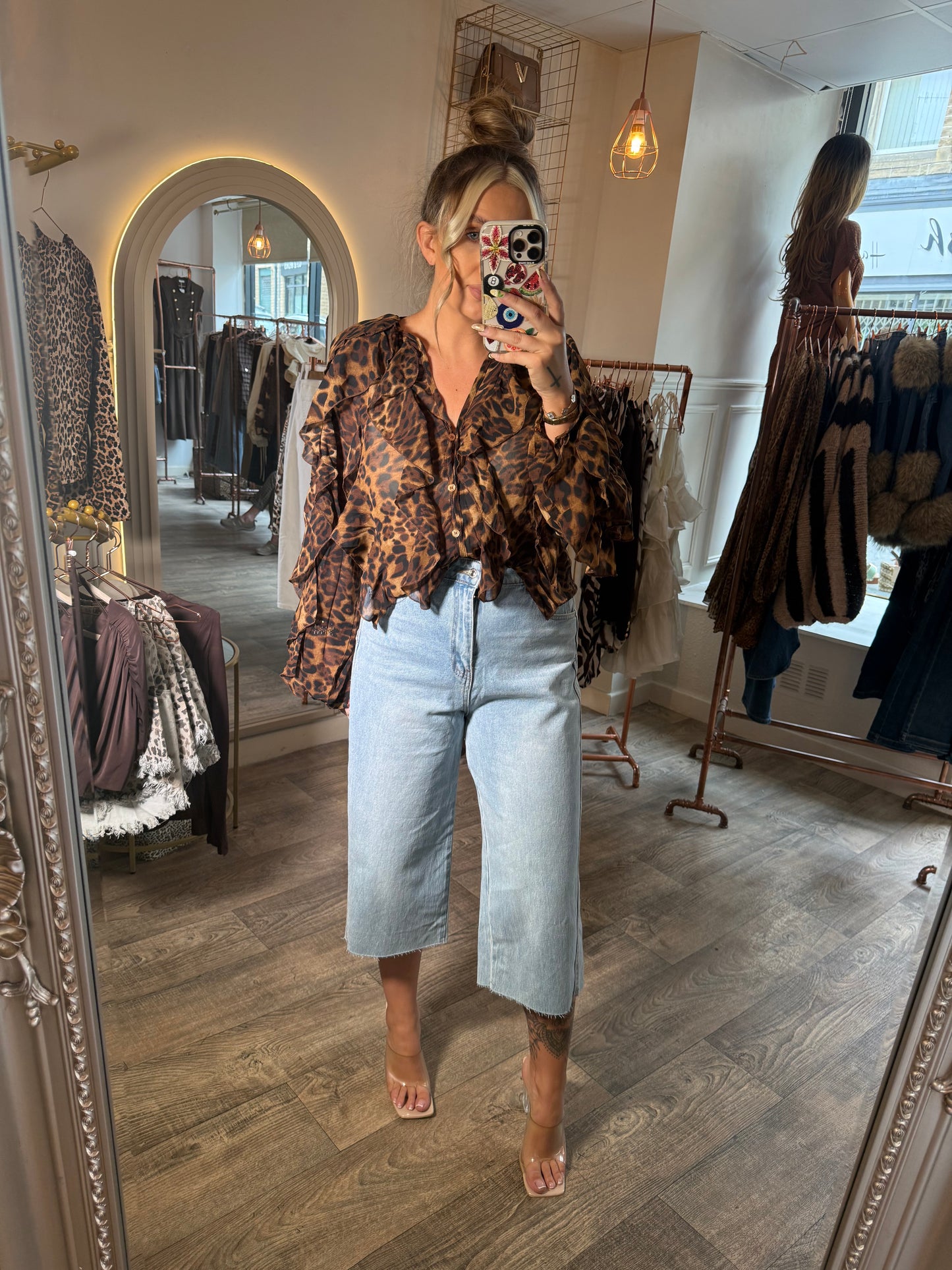 Leopard Frill Blouse