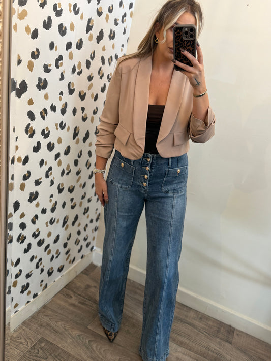 Beige 3/4 Blazer