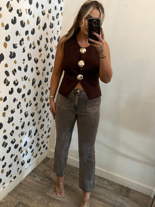 Shell Vest Brown