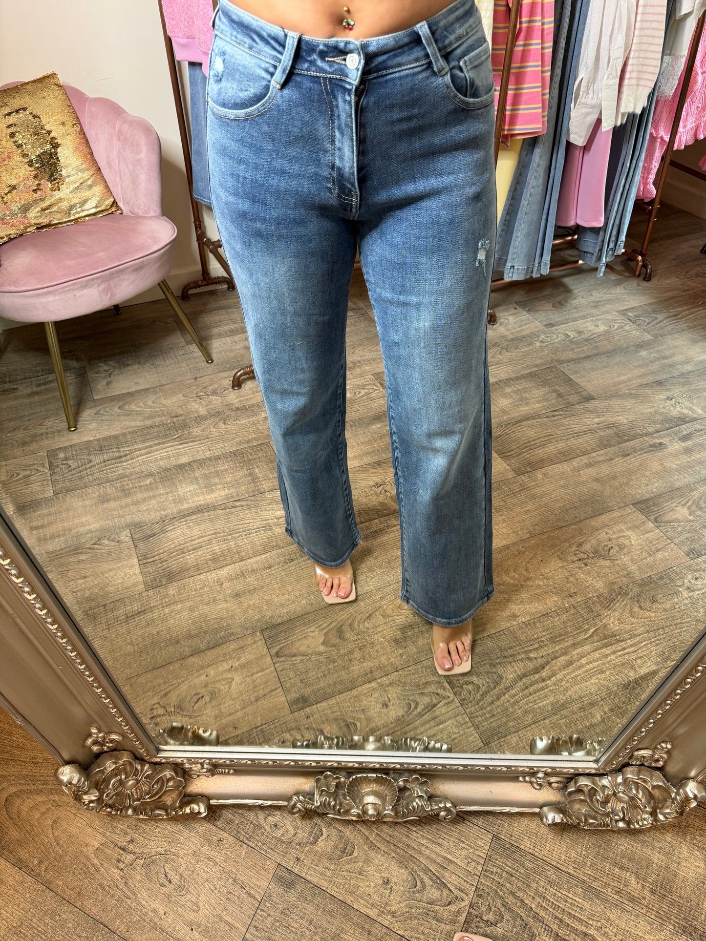 Distressed Dad Jeans