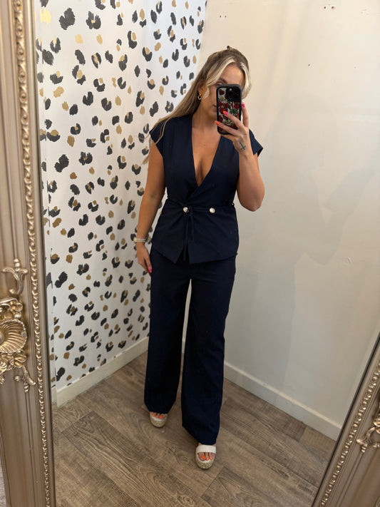 Navy Pant Set