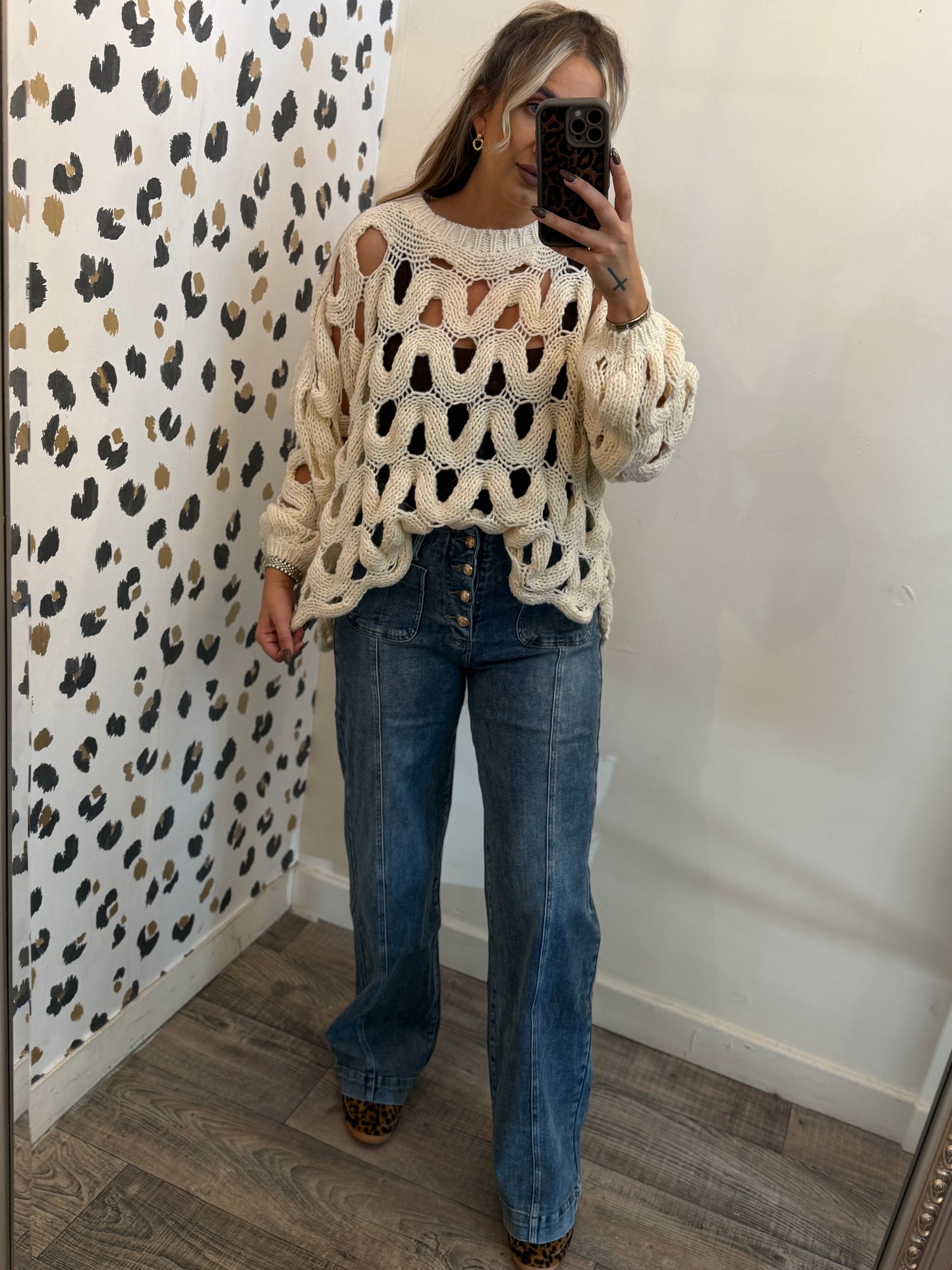 Chunky cutout knit jumper