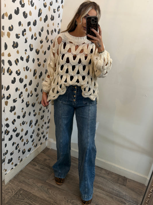 Chunky cutout knit jumper